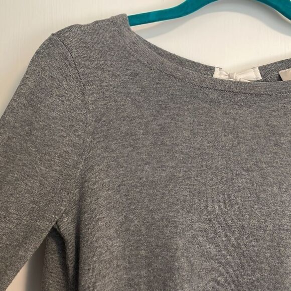 Loft Outlet bow and keyhole semi-sheer split back detail in grey and white S - Picture 4 of 6